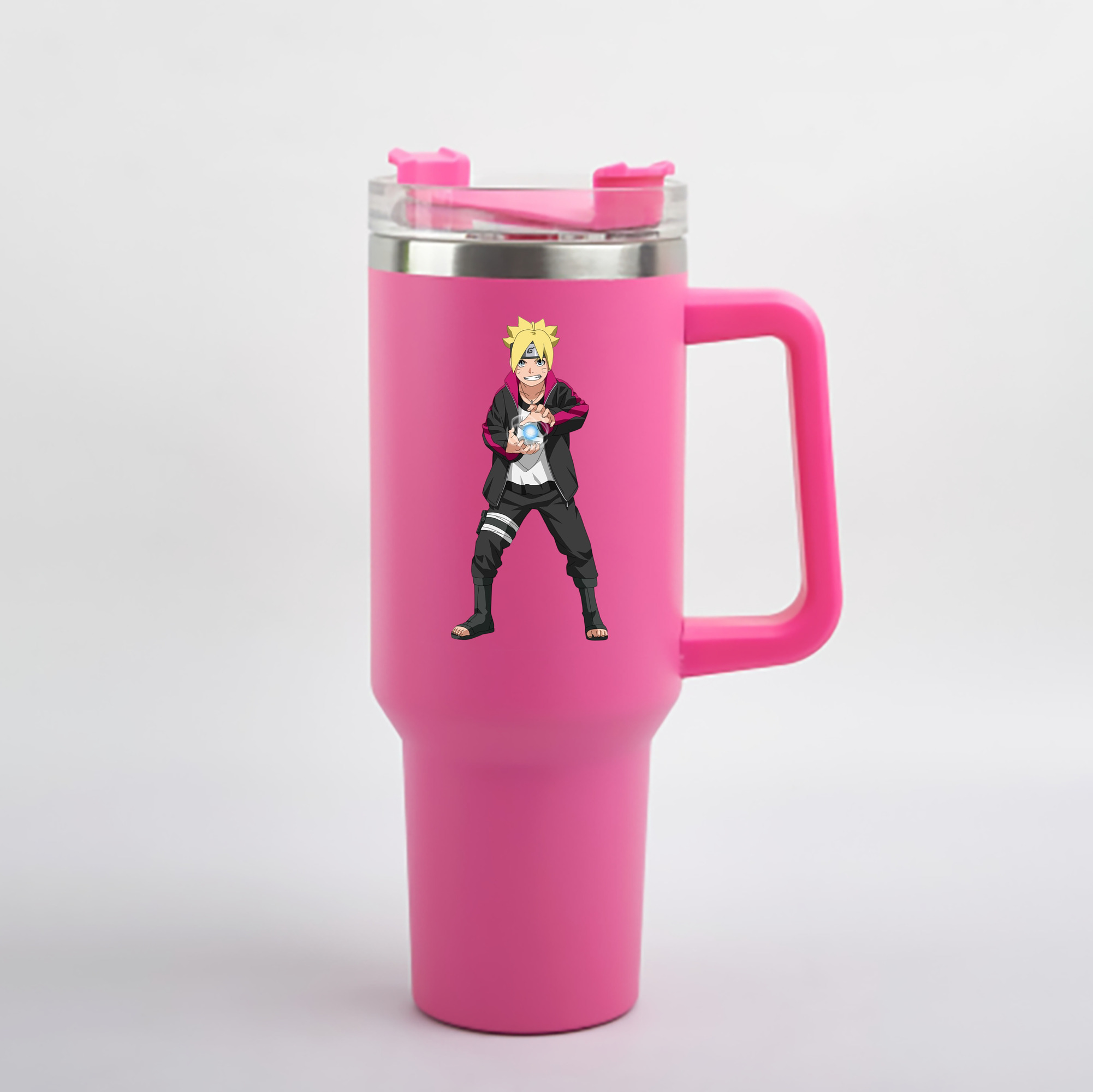 （画像用） NARUTO -ナルト- うずまき ボルト Uzumaki Boruto 1200mL車用タンブラー - クリスタルステッカー（プラスチックストロー付き）